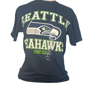 NWT NFL Team Apparel Navy Blue Seattle Seahawks Graphic Tee Size Small